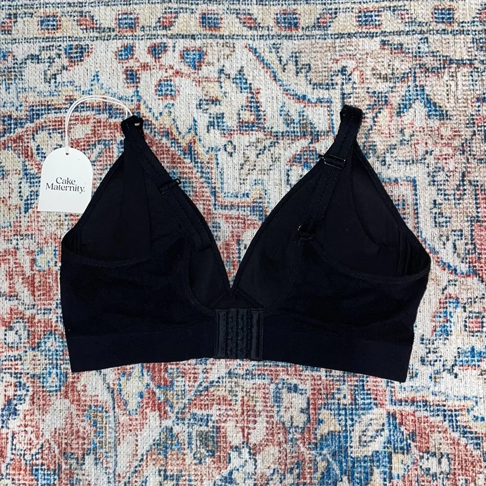 Cake Maternity Freckles Recycled Nursing Bra in Black SZ XL Petite NWT - Picture 5 of 5